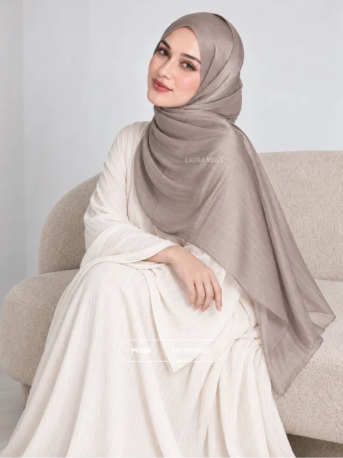 Rose Beige Moja Organza Shimmer Hijab – 2m Length