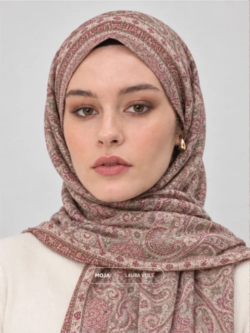 Rosette Pink Traditional Printed Sheila - Printed Hijab by Laura Veils