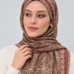 Rosewood Taupe Traditional Printed Sheila - Printed Hijab by Laura Veils