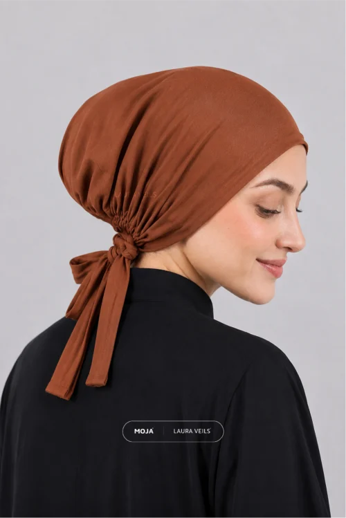Rusty Orange Moja Tie Cap - Breathable Jersey Underscarf