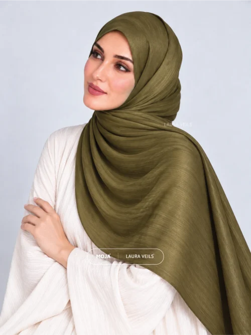 Sage Green Moja Organza Shimmer Hijab – 2m Length