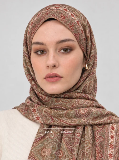 Sage Blush Traditional Printed Sheila - Printed Hijab by Laura Veils
