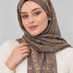 TealSpice Pose1Printed Hijab