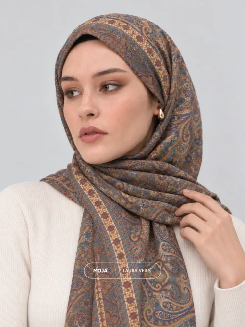 Teal Spice Traditional Printed Sheila - Printed Hijab by Laura Veils