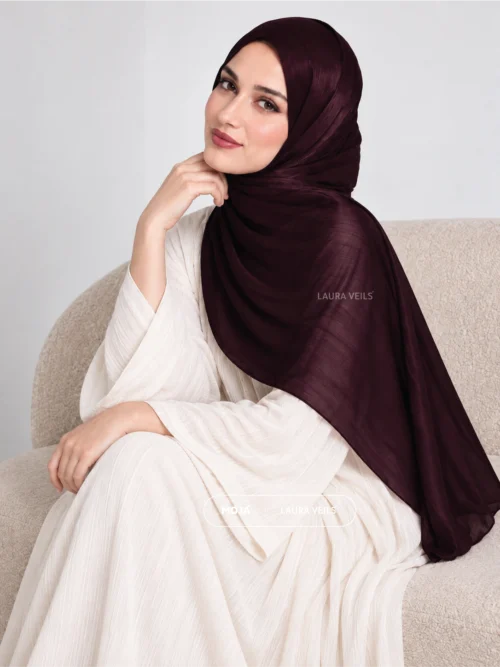 Ultra Wine Moja Organza Shimmer Hijab – 2m Length