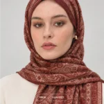 WineBurgundy Pose1Printed Hijab